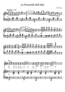 La pastorella: Para vocais e piano by Gioacchino Rossini