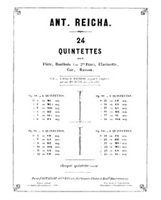 Woodwind Quintet in D Major, Op.99 No.4: parte flauta by Anton Reicha