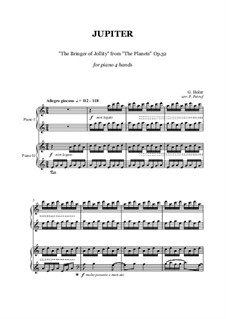 Jupiter: versão para piano de quatro mãos by Gustav Holst