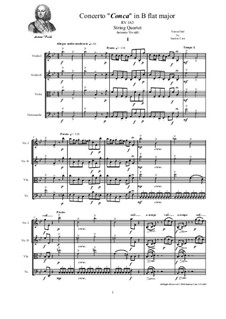 Concerto for Strings in B Flat Major, RV 163: para quartetos de cordas by Antonio Vivaldi