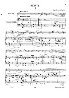 Sonata for Violin and Piano, Op.24: Score by Hugo Reinhold