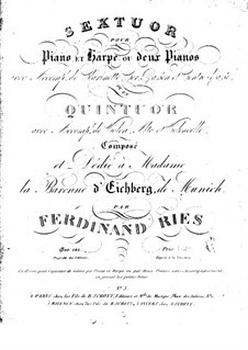 Quintet for Piano, Harp and Strings, Op.142: Piano Part by Ferdinand Ries