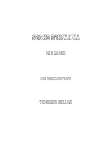 Sogno d'infanzia: para voz e piano (D Maior) by Vincenzo Bellini