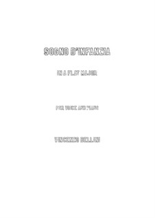 Sogno d'infanzia: para voz e piano (A flat maior) by Vincenzo Bellini