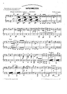 Intermezzo in Modo Classico (Intermezzo in the Classic Style): arranjos para pianos de quatro mãos - partes by Modest Mussorgsky