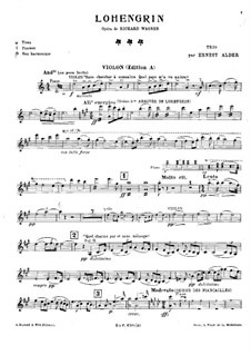 Fragments: Para trio de piano - parte de violino by Richard Wagner