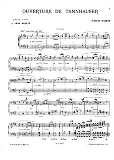 Fragments: Overture, for two pianos four hands – piano II part by Richard Wagner