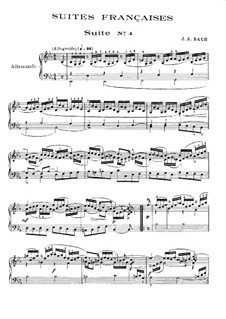 Suite No.4 in E Flat Major, BWV 815: Para Piano by Johann Sebastian Bach