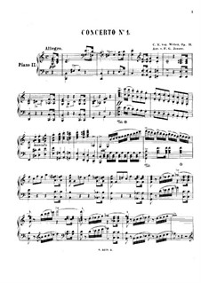 Concerto for Piano and Orchestra No.1, J.98 Op.11: Arrangement for two pianos – piano II part by Carl Maria von Weber