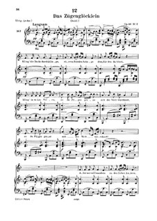 Das Zügenglöcklein (The Passing Bell), D.871 Op.80 No.2: para voz baixa e piano by Franz Schubert