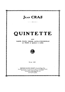 Quintet for Flute, Strings and Harp (or Piano): partitura completa by Jean Cras
