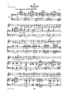 Memnon, D.541 Op.6 No.1: para voz baixa e piano by Franz Schubert