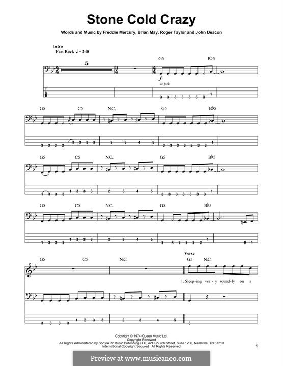 Stone Cold Crazy (Queen): para baixo com guia by Brian May, Freddie Mercury, John Deacon, Roger Taylor