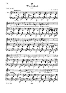 Wiegenlied (Cradle Song), D.498 Op.98 No.2: para voz baixa e piano by Franz Schubert