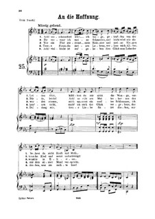 An die Hoffnung, K.390 (340c): para voz media e piano by Wolfgang Amadeus Mozart