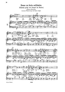 Dans un bois, K.308: For high or medium voice and piano by Wolfgang Amadeus Mozart