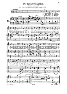 Die kleine Spinnerin, K.531: For high or medium voice and piano by Wolfgang Amadeus Mozart