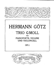 Piano Trio in G Minor: partitura by Hermann Goetz