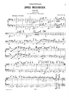 Two Melodies for String Orchestra, Op.53: parte violoncelo by Edvard Grieg