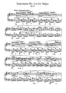 Impromptu No.1 in A Flat Major, Op.29: Para Piano by Frédéric Chopin