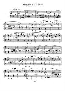 Mazurka in A Minor 'Émile Gaillard', B.140 KK IIb/5: Para Piano by Frédéric Chopin