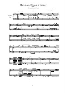 Harpsichord (or Piano) Sonata in C minor: Harpsichord (or Piano) Sonata in C minor, CSPla3 by Giovanni Benedetto Platti