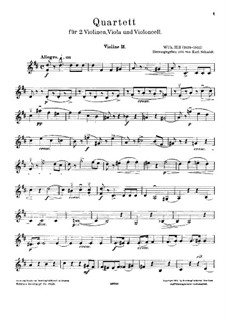 String Quartet in D Major: violino parte II by Wilhelm Hill