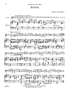 Ballade for Violin and Piano: partitura by David Hochstein