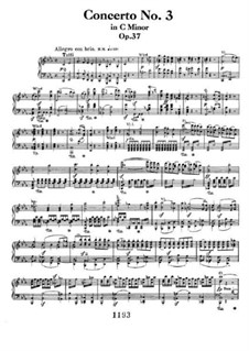 Concerto for Piano and Orchestra No.3, Op.37: Versão para dois pianos de quatro mãos by Ludwig van Beethoven