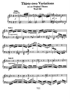 Thirty-Two Variations on an Original Theme, WoO 80: Para Piano by Ludwig van Beethoven