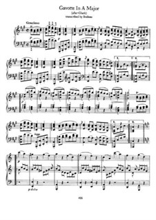 Gavotte: In A Major, for piano by Christoph Willibald Gluck