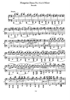 Dance No.8 in A Minor: primeira parte, segunda parte by Johannes Brahms