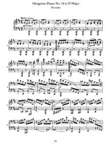 Dance No.18 in D Major: primeira parte, segunda parte by Johannes Brahms