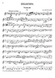 String Quartet in G Minor, Op.25: violino parte II by Arno Kleffel