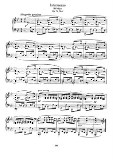 Eight Pieces, Op.76: No.4 Intermezzo in B Flat Major by Johannes Brahms