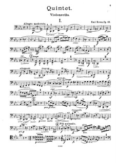 Quintet for Horn (or Viola) and Strings in E Flat Major, Op.49: parte violoncelo by Emil Kreuz