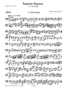 Chamber Concerto in the Old Style for Flute and String Orchestra, Op.112: parte violoncelo by Emil Kronke