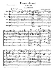 Chamber Concerto in the Old Style for Flute and String Orchestra, Op.112: Partitura completa by Emil Kronke
