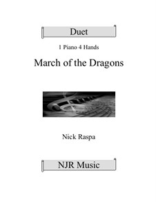 March of the Dragons: For piano four hands (elementary) by Nick Raspa