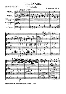 Serenade for Winds, Op.20: Partitura completa by Henri Marteau