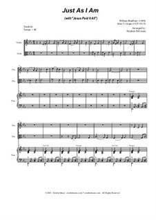 Just as I am (with 'Jesus Paid It All'): Duet for violin and viola by William Batchelder Bradbury, John T. Grape