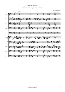 Konzert in h / D für Kontrabass und Kammerorchester, Op.244: Partitur by Klaus Miehling