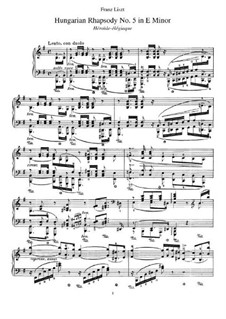 No.5 in E Minor, for Piano, S.244: para um único musico (Editado por H. Bulow) by Franz Liszt