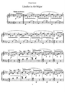 Ländler in A Flat Major, S.211: Para Piano by Franz Liszt