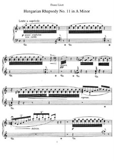No.11 in A Minor, S.244: Para Piano by Franz Liszt