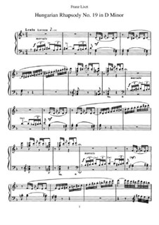 No.19 in D Minor, S.244: Para Piano by Franz Liszt