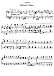 Galop in A Minor, S.218: Para Piano by Franz Liszt