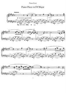 Piece in F Sharp Major, S.193: Para Piano by Franz Liszt