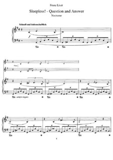 Sleepless! Question and Answer, S.203: Para Piano by Franz Liszt