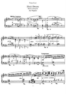 Transcriptions on Themes from 'Lohengrin' by Wagner, S.446: No.2 Elsa's Dream by Franz Liszt